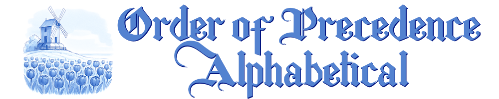 Order of Precedence: Alphabetical